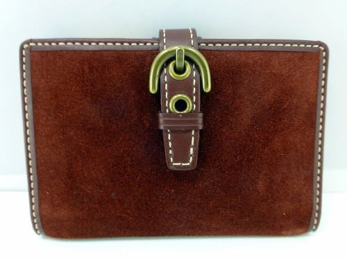 Coach Small Burgandy Suede W/Leather Trim Planner Notebook 4 3/4&#034; x 3