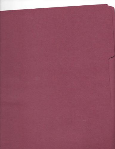 3 burgundy 81/2 X 11 letter size center cut file folder