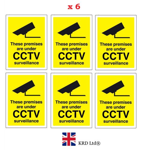 6x CCTV In Operation Warning Stickers Safety Security Camera Adhesive Signs PACK
