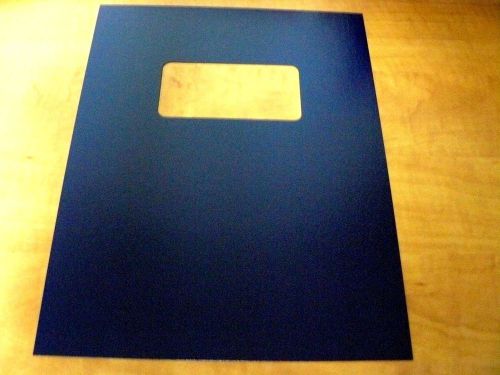 Report Cover with Window, Square Corner, Navy, 11&#034; x 8.5&#034;, 100ct