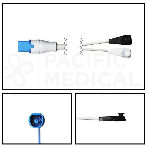 Philips D-Connect Ear Clip SpO2 Sensor 3&#039; Cable M1194A New Yr Warranty