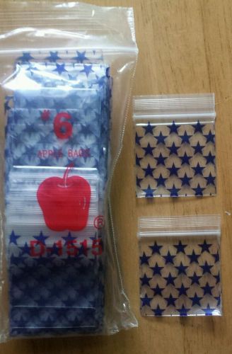 200ct  blue star  baggies 1.5 x 1.5&#034; mini ziplock bags 1515 apple reclosable for sale