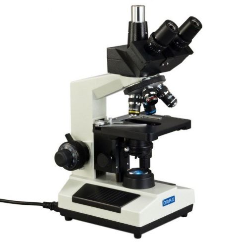 Omax trinocular laboratory compound microscope 40x-2500x w replaceable led light for sale