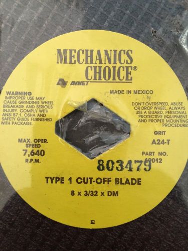 Mechanics Choice Grinding Wheel. Type 1 Cut-Off Blade. 8&#034; A24-T Grit
