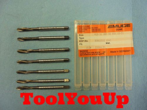 7 pcs NEW EMUGE #10 - 32 UNF - 3B REK.1D - TI SPIRAL 3 FLUTE TAP BU456011 5041