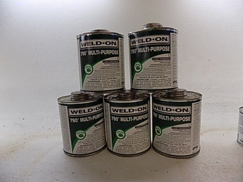 5 Cans Weld On 790 Multi-Purpose Clear Fast Setting Plastic Pipe Cement