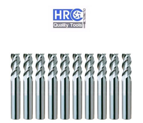 10 pcs HRC Tools Solid Carbide 3 Flutes End Mill Flat 45Hrc Endmill Aluminum