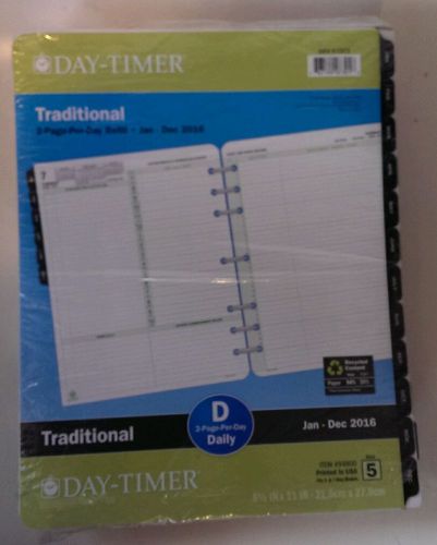 Day-Timer Daily Refill 2016 Two Page Per Day Traditional Folio 8.5 x 11 (94800)