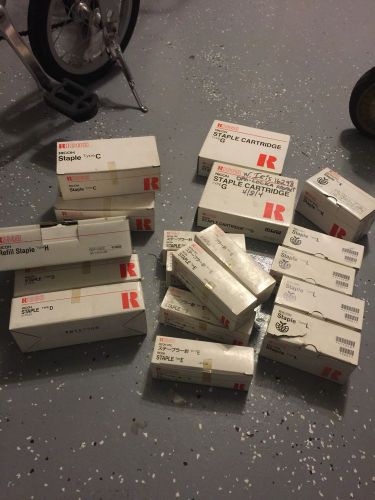 Ricoh genuine staples lot of 18 boxes consisting of type c, d, e, g, h, l, k for sale