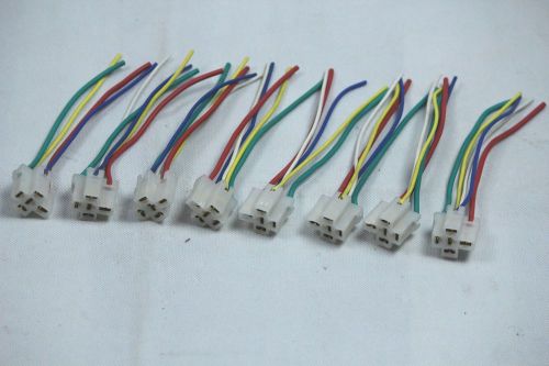 8 Pcs 5 Pin Wires Relay Socket Harness Connector Plug DC 12V for Car Auto