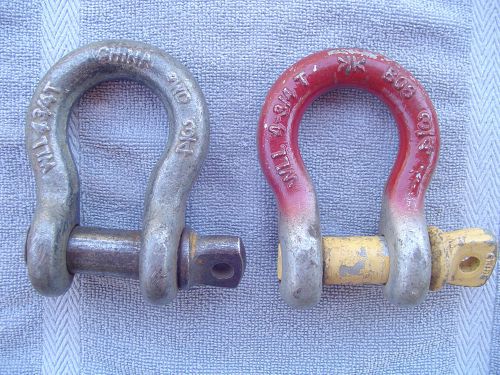 3/4&#034; Galvanized Shackle WLL 4-3/4T D-Ring Screw Clevis Anchor- QTY 2,Used Clevis