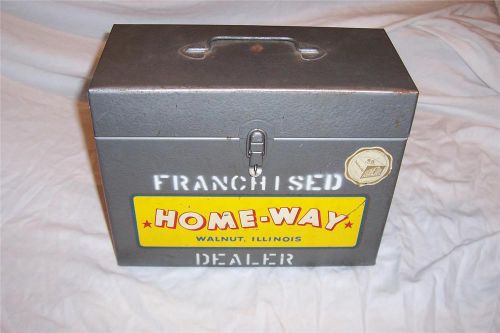 Home-Way Homes Franchised Dealer Metal File Case Storage Box Walnut Illinois