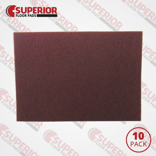 Professional 14&#034; x 32&#034; Maroon Chemical-Free Stripping Pad (10 Pack)