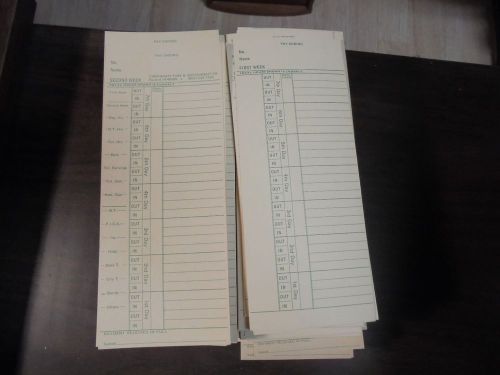 Approx. 490 Ct Time Cards Punch Employee Payroll clock 2 Sided Pay Ending Cards