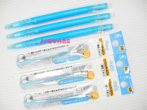 Pilot frixion slim 0.38mm retractable erasable rollerball 3 pens + 3 refills, lb for sale