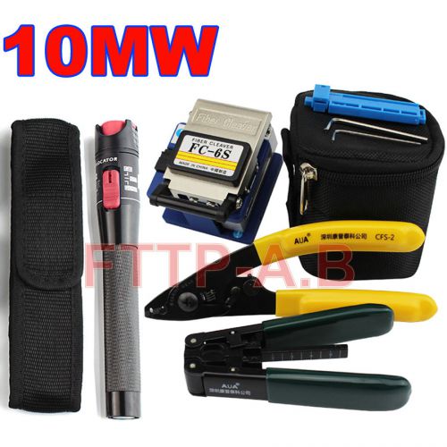 Ftth splice fiber optic tool fibre stripping fc-6s cleaver 10mw red light source for sale