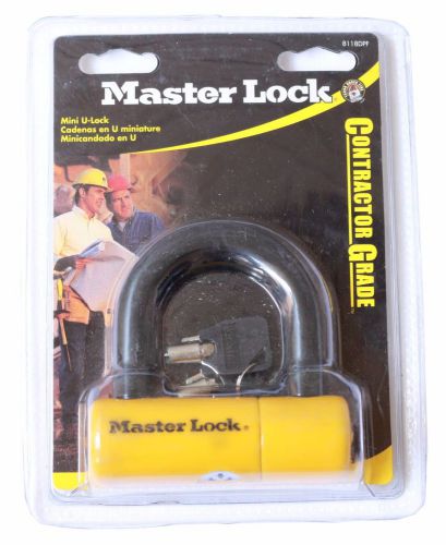 Master Lock 8118DPF Contractor Grade Mini U-lock with 2 Keys New