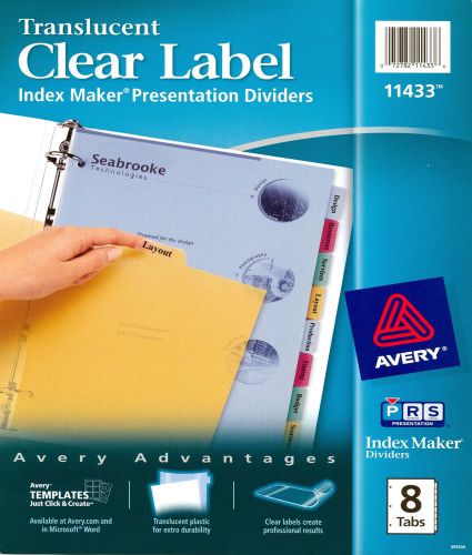 11 Packages Avery Dennison #11417 Index Maker Clear Label Dividers W/ 8-Tabs