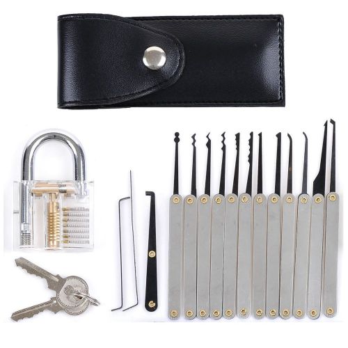 CENTH Transparent Practice Padlocks 12 Piece Unlocking Lock Pick Set Key Extr...