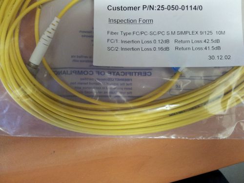 Nortel Networks OEM NTEU4797 FC/SC Simplex SM 9/125 10M