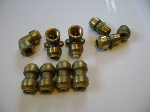 LOT OF 10 PIECES 1/2&#034; true SHARKBITE  PUSH ON FITTINGS