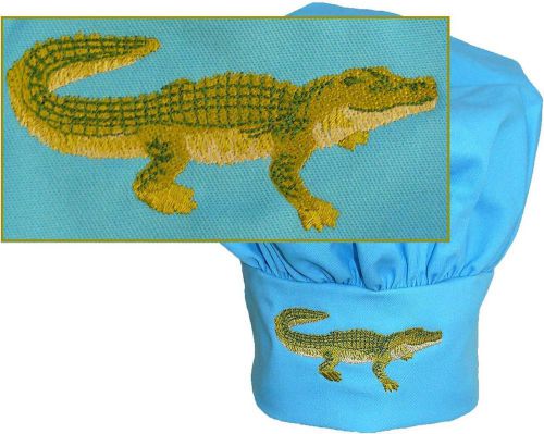 Green Alligator Crocodile Chef Hat Adult Size Turquoise Reptile Custom Monogram