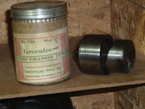 VINTAGE GREENLEE NO. 730 1 3/8  INCH RADIO CHASSIS PUNCH OUT CANISTER