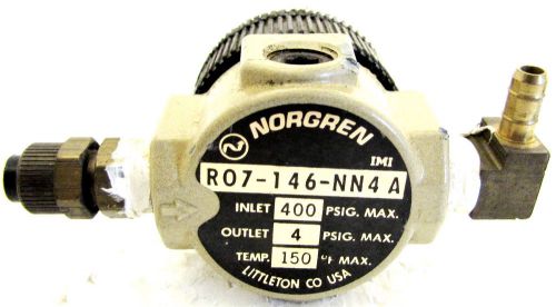 NORGREN PRESSURE REGULATOR R07-146-NN4 A - 400 PSIG. MAX