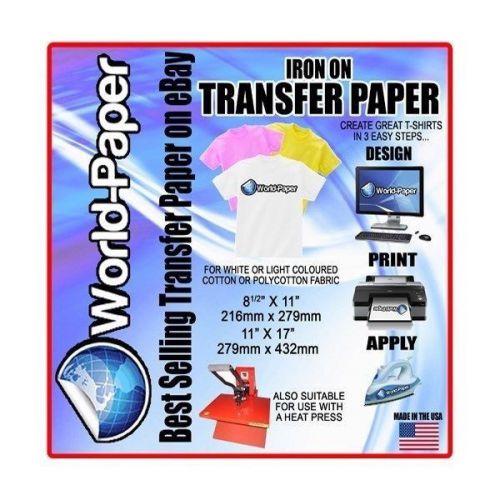 Inkjet t-shirt light transfer paper for heat press for sale