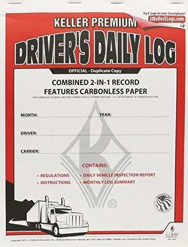 J. J. Keller J.J. Keller 8530 2-in-1 Driver&#039;s Daily Log Book with Detailed DVIR