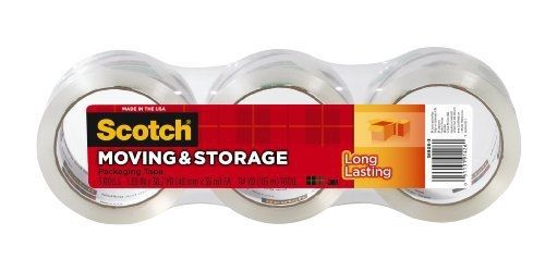 Scotch Long Lasting Storage Packaging Tape, 1.88 Inches x 38.2 Yards, 3 Pack