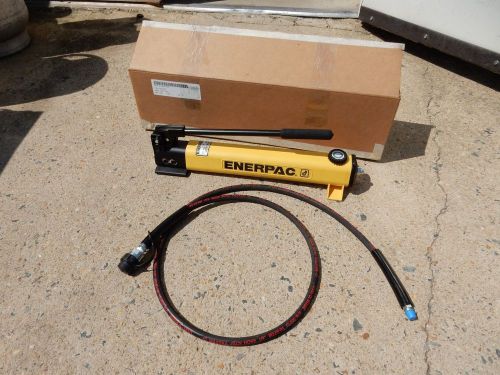 Enerpac p-202 hydraulic hand pump w 6 foot hose &amp; coupler for sale