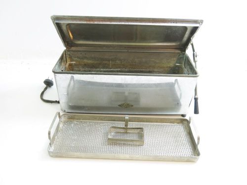 VINTAGE CASTLE STERILIZER WITH 2 TRAY INSERTS STAINLESS STEEL