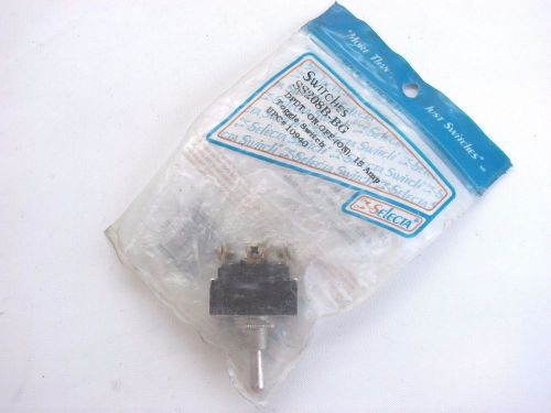 Selecta Switch SS208B-BG Toggle Switch 2-Pole DPDT 125/250 VAC 15/10 A On-Off-On
