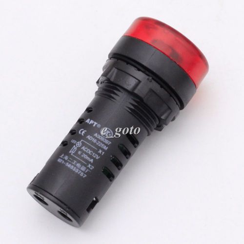 12V 22mm AD16-22SM  Red LED Flash Alarm Indicator Light Lamp with Buzzer