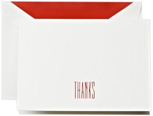 Crane &amp; Co. Red Hand Engraved Thank You Notes (CT1312)