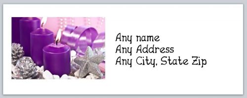 30 Personalized Return Address Labels Christmas Candles Buy 3 get 1 free (ac274)