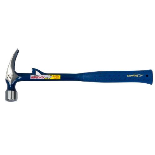 Estwing 24 oz. solid steel hammertooth hammer w/ blue nylon vinyl shock for sale