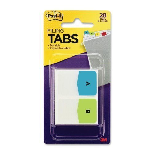 Post-it Tabs Pre-Printed Letters Assorted Colors 1 Inch 26 Tabs per Pack plus...