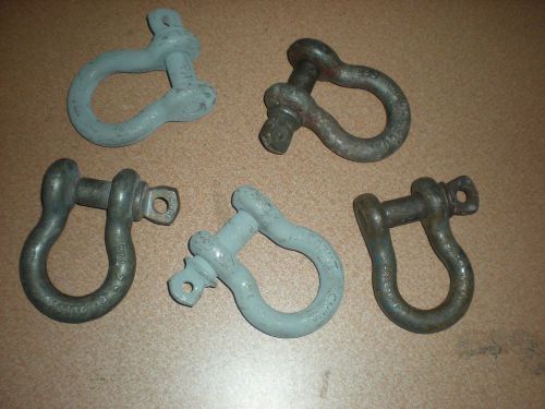 (5) alloy screw pin shackles- heavy duty - lot 0f 5 for sale