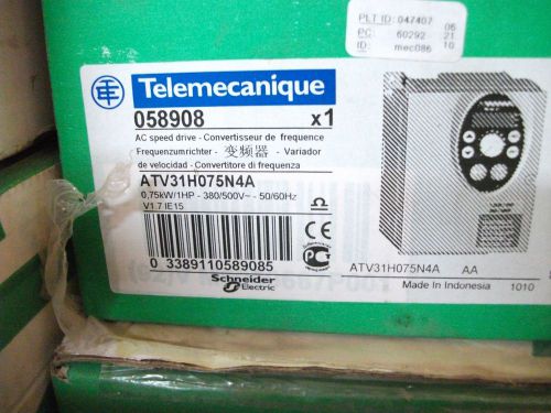 Telemecanique ac speed drive 1hp atv31ho75n4a