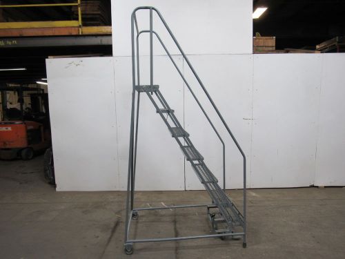 COTTERMAN 7 Step Rolling Ladder 70&#034; Max. Ht. 350Lb. Max Treads 7&#034;x30&#034; Very Nice!