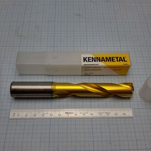 KENNAMETAL Solid Carbide Drill 19MM/.7480&#034; 5 x Dia TiN Coated + Coolant Through