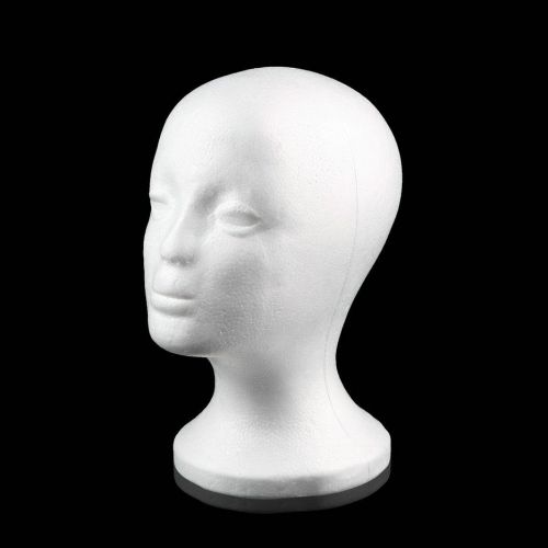 Female Styrofoam Mannequin Manikin Head Model Foam Wig Hair Glasses Display D~