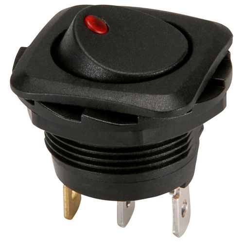 Nte 54-645-a spst round hole square bezel rocker switch w/ red 2v led for sale