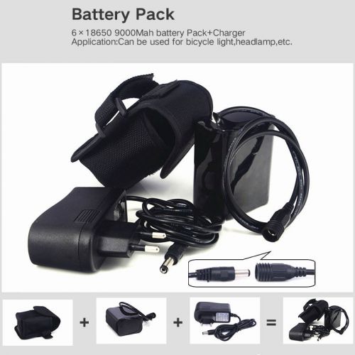 10800mah 8.4v 18650 rechargeable battery pack for bike bicycle light + charger for sale