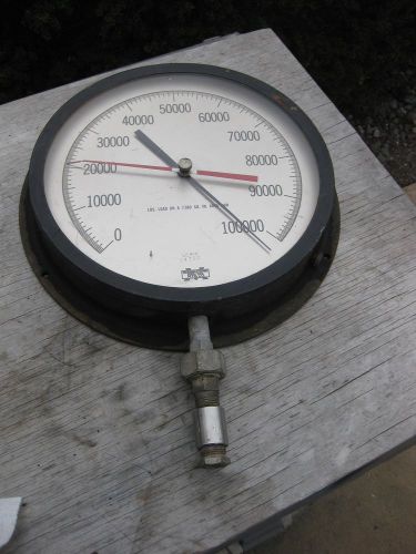 Large antique Marshalltown 100,000 lb. steam pressure gauge  USBM  Steampunk