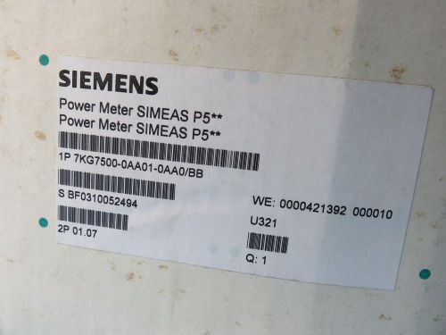 NEW SIEMENS SIMEAS P POWER METER 7KG7500-0AA0-0AA0/BB NIB