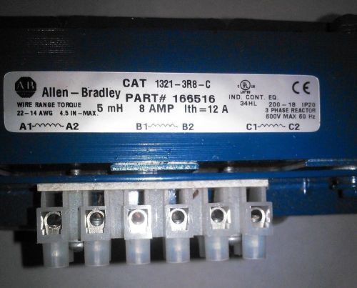 Allen bradley cat 1321-3r8-c line reactor part # 166516 for sale