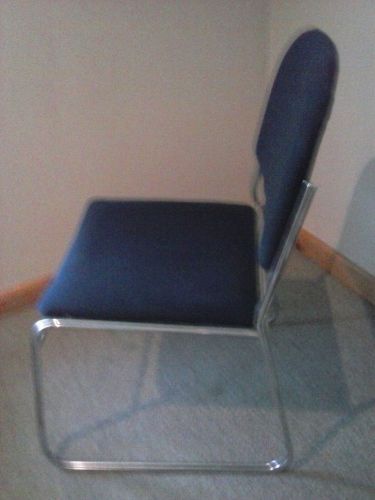 Stackin Steel/Blue/Chrome Fully Assembled Office Waiting Room Chair